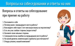 Собеседование при приеме на работу вопросы и ответы недостатки достоинства