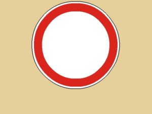 Знак белый круг в красеом оболке
