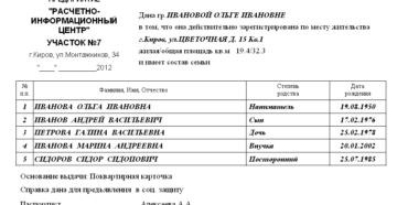Справка о составе семьи можно ли заполнить самим